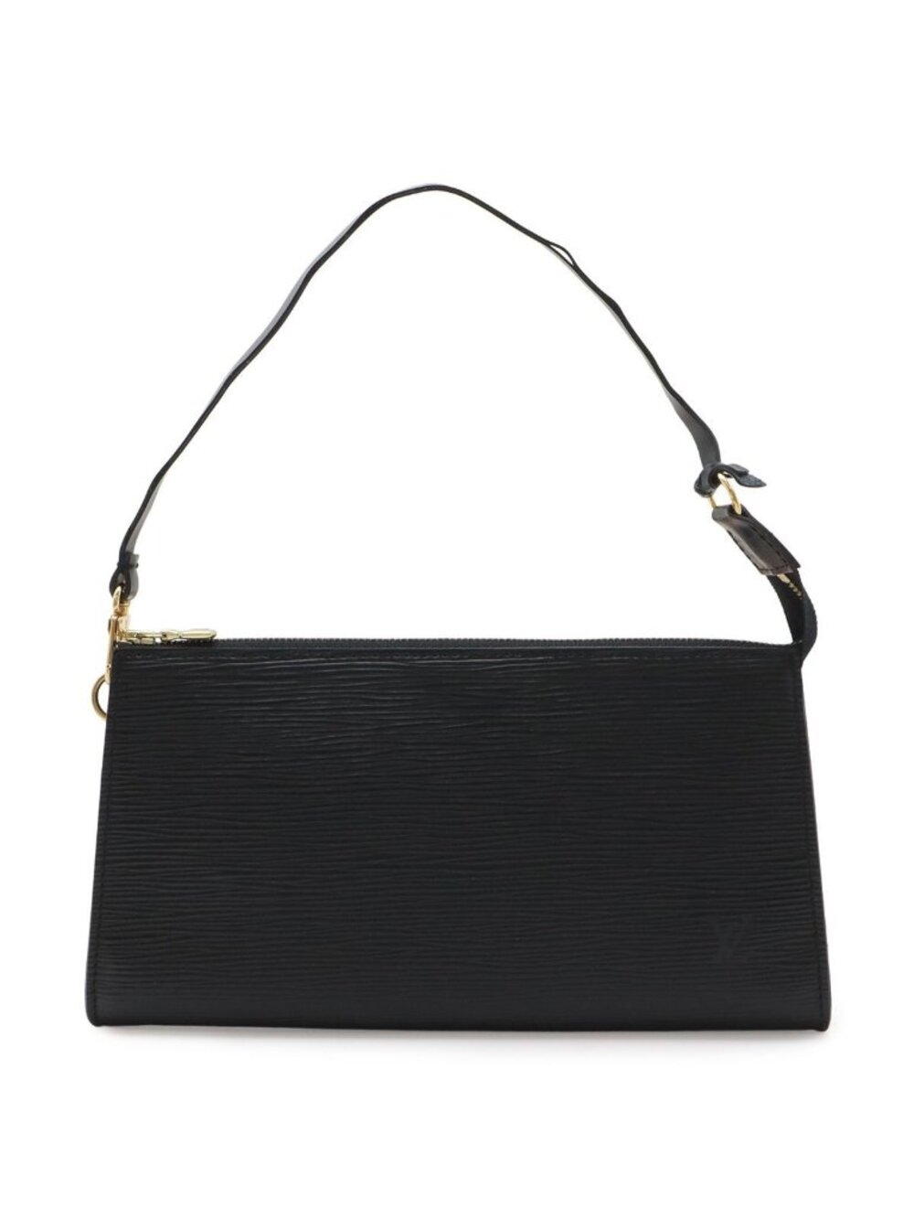 Louis Vuitton Epi Pochette Pouch Handbag Noir Black Gold